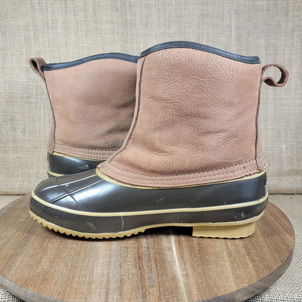 RedHead Thinsulate Duck Boots Brown Leather Rubber Women's Size 9 Insulated‎